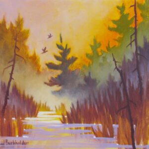 Ahhh the silent marsh, except for the sounds of nature. Layers of mist and tree shapes. Soft colours and brilliant light.