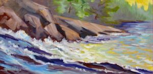 A very exciting day of painting next to roaring high spring water near Whitney.