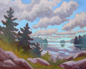 Big clouds that day over an Algonquin lake.