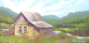 An oh so sweet cabin nestled in the hills. A great day of painting with friends!